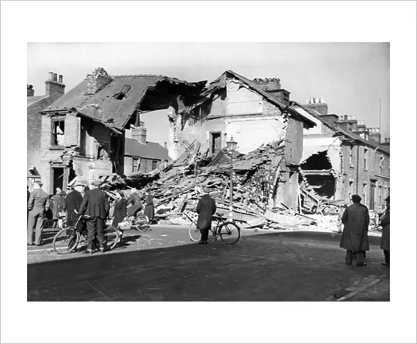 Clarendon Street, Hull, Yorkshire, after it was bombed in the Blitz