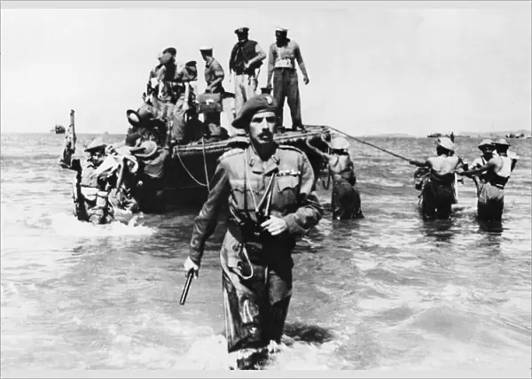 The British landing on Ramree Island, Arakan. 15th February 1945