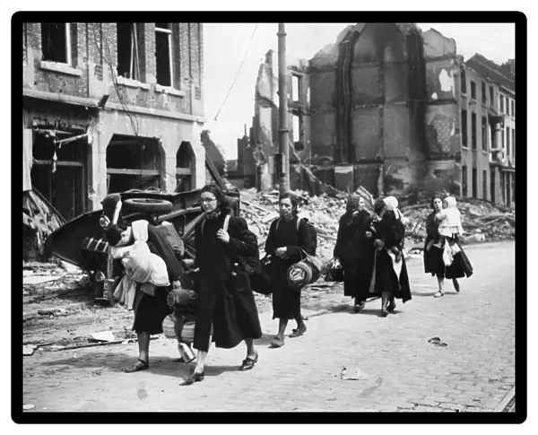 Evacuation of Louvain, Belgium. World War Two. On 28 May 1940