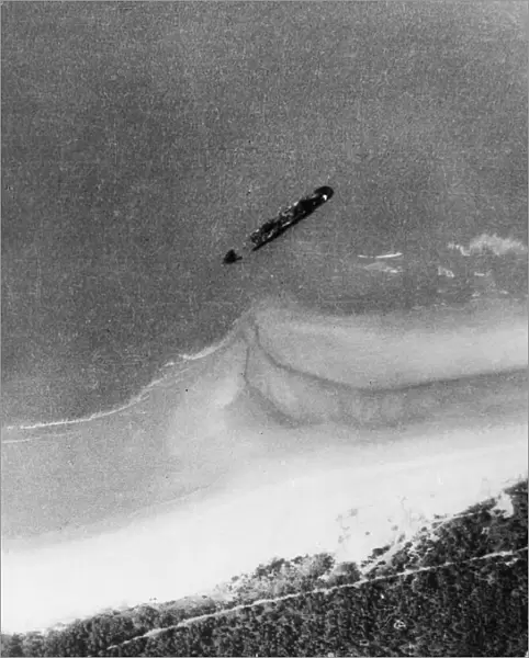 An enemy freighter of about 6000 tons destroyed destroyed by an RAF Royal Air Force mine