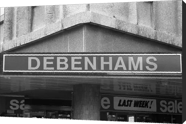 Debenhams shop sign. 1978