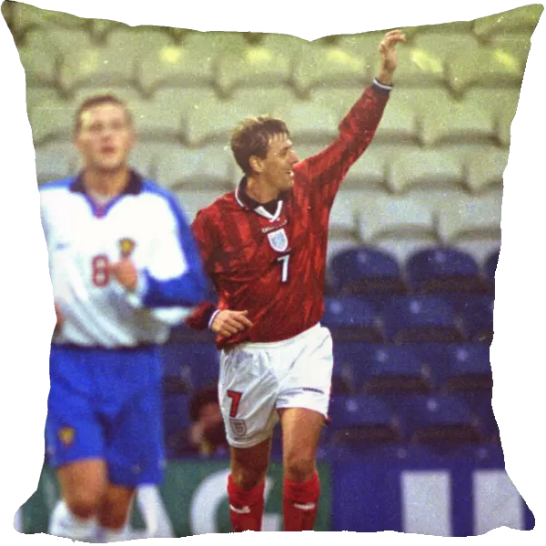 Matthew Le Tissier celebrates after goal April 1998 for England B team against