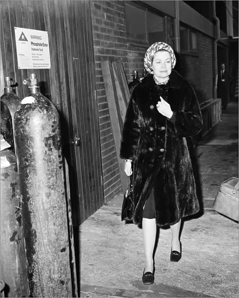 Princess Grace of Monaco at Heathrow Airport en route from America to Paris