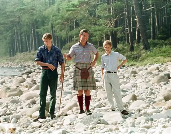Prince Charles with sons Prince William and Prince Harry
