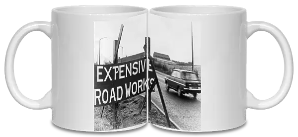 Expensive Road Works, sign thats been giving motorists a laugh on the main A59 Preston to