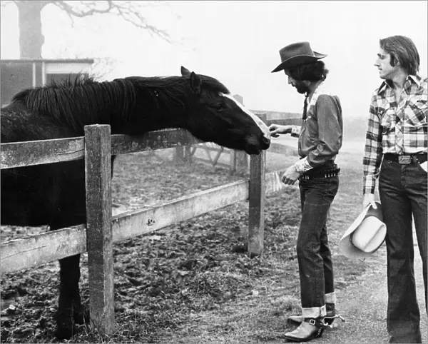 Cowboy Fashion, Cambridge, February 1977, with male models Jon and Julian