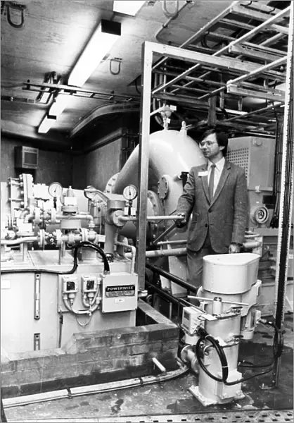 George Darling, with Kielder Water hypo-electric generating equipment. 30th October 1985