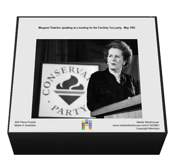 Margaret Thatcher speaking at a meeting for the Finchley Tory party - May 1983