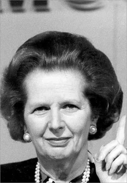 Margaret Thatcher at conference smiling - June 1987