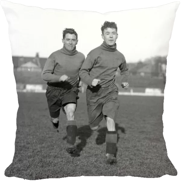 Bristol City FC. S. Homer and B. Williams in training. 11th December 1929