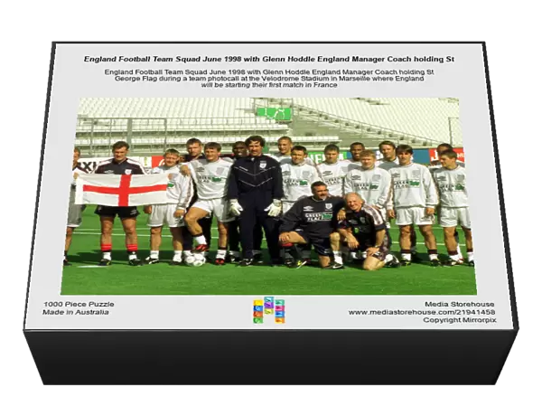 England Football Team Squad June 1998 with Glenn Hoddle England Manager Coach holding St
