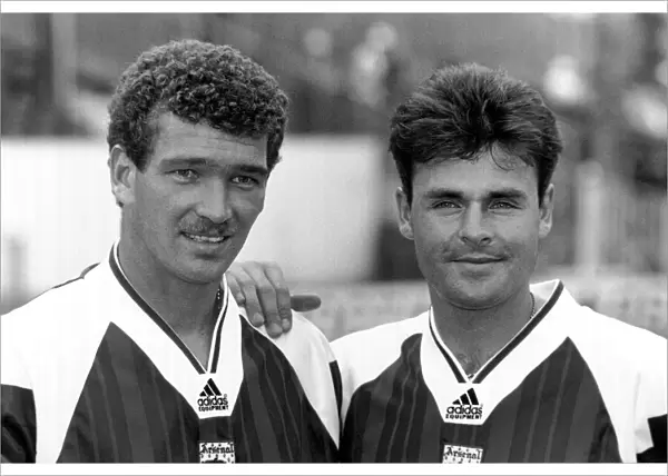 John Jenson Football Player of Arsenal - August 1992 with teammate Anders Limpar