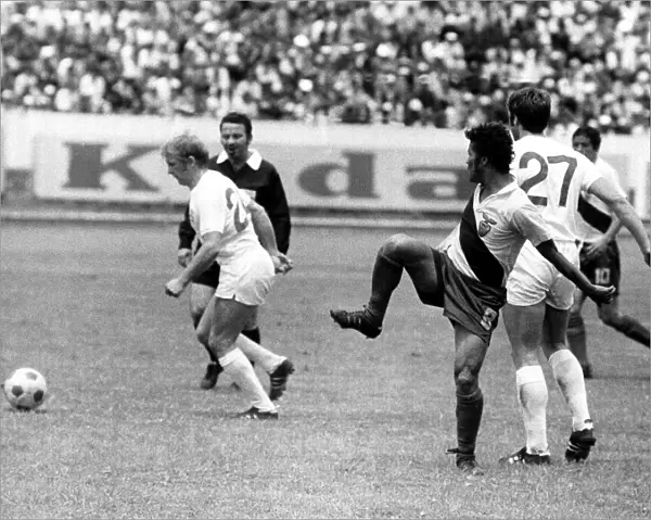 Englands Frances Lee in action against Ecuador in the 1970 World Cup Finals which were
