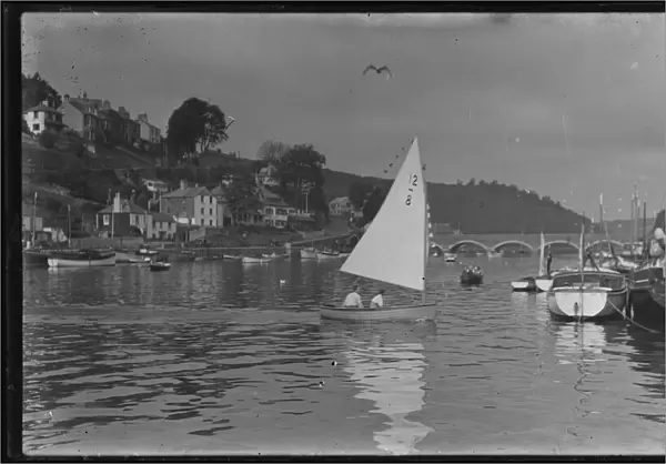 Boats on Looe River downstream of Bridge