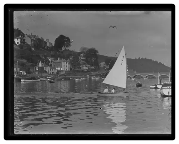 Boats on Looe River downstream of Bridge