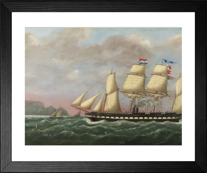 Framed Print : The SS Great Britain Print: Table Bay Harbour Scene