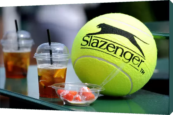 Pimms, Strawberries, Giant Slazenger Tennis Ball