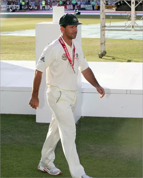 Ricky Ponting With His Losers Medal