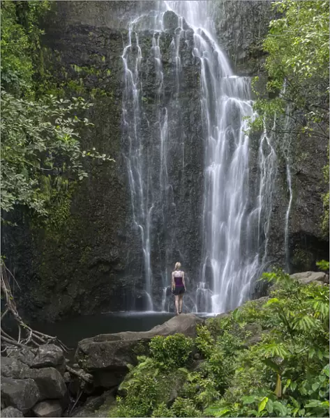 Maui. USA, Hawaii, Maui, Hana, waterfall, MR 0540