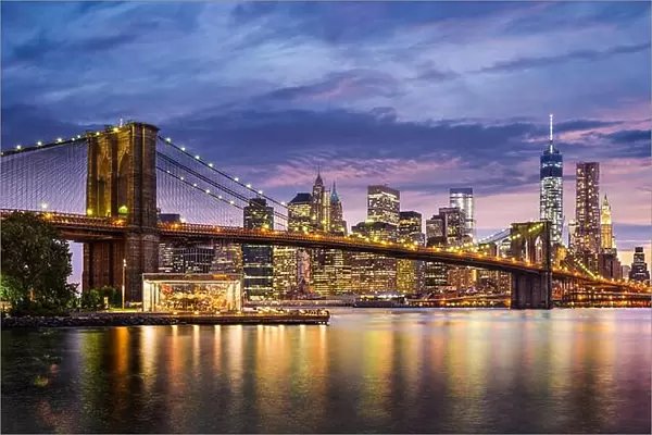 New York City, USA at twilight