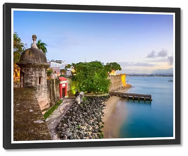 San Juan, Puerto Rico old city view over Paseo de la Princesa