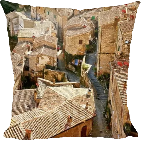 Aerial view of Sorano, Tuscany, Italy