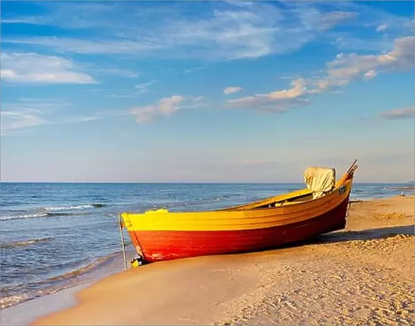 Fishing boat at Baltic Sea, Pomerania, Poland