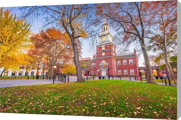 Independence Hall during autumn season in Philadelphia, Pennsylvania, USA