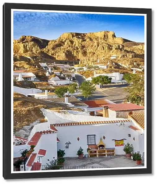 Landscape view of Troglodyte cave dwellings, Guadix, Andalucia, Spain