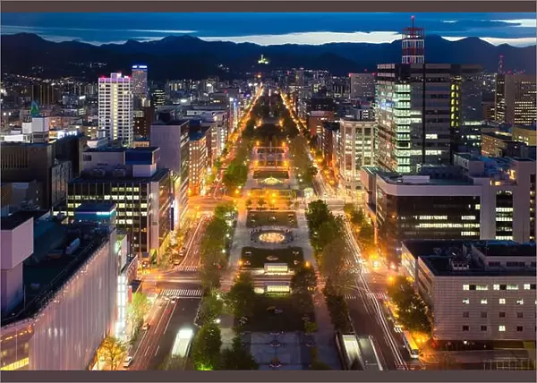 Cityscape of Sapporo at odori Park, Hokkaido, Japan.Sapporo is the fourth largest city in Japan
