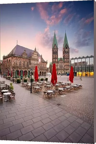 Bremen, Germany. Cityscape image of Hanseatic City of Bremen, Germany with historic Market Square and Town Hall at summer sunrise