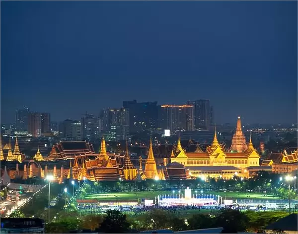 Wat Phra Kaew and Grand palace in Bangkok, Thailand. Wat Phra Kaew is famous temple in Thailand