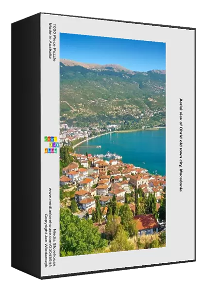 Aerial viev of Ohrid old town city, Macedonia