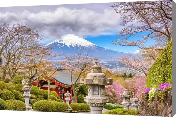 Gotemba City, Japan at Peace Park with Mt. Fuji in spring season