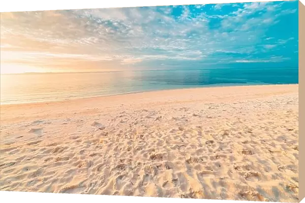 Sea sand sky concept, sunset colors clouds, horizon, horizontal background banner. Inspirational nature landscape, beautiful colors, wonderful scenery