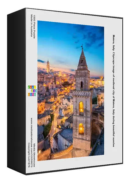 Matera, Italy. Cityscape image of medieval city of Matera, Italy during beautiful sunrise