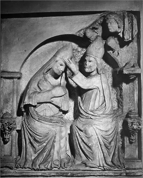Coronation of the Virgin, sculpture by Niccol and Sano di Cecco del Mercia, in the transept of the crypt, Cathedral of Prato