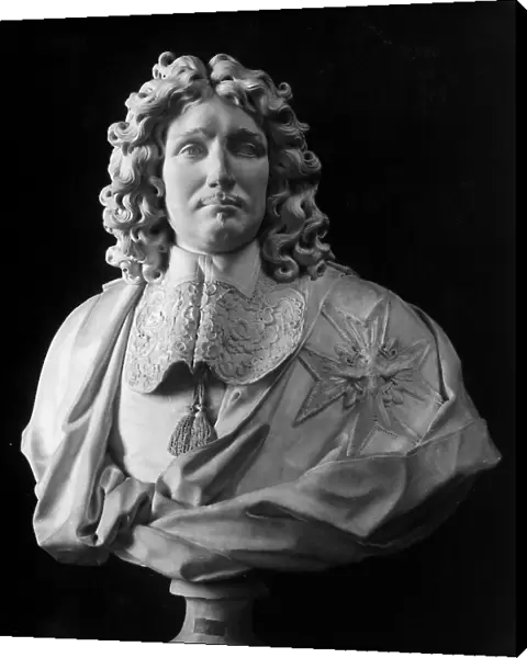 Marble bust-portrait of Jean Baptiste Colbert by Nicolas Coustou, preserved in the Museum of the Castles of Versailles and Trianon, Versailles