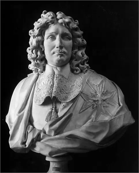 Marble bust-portrait of Jean Baptiste Colbert by Nicolas Coustou, preserved in the Museum of the Castles of Versailles and Trianon, Versailles