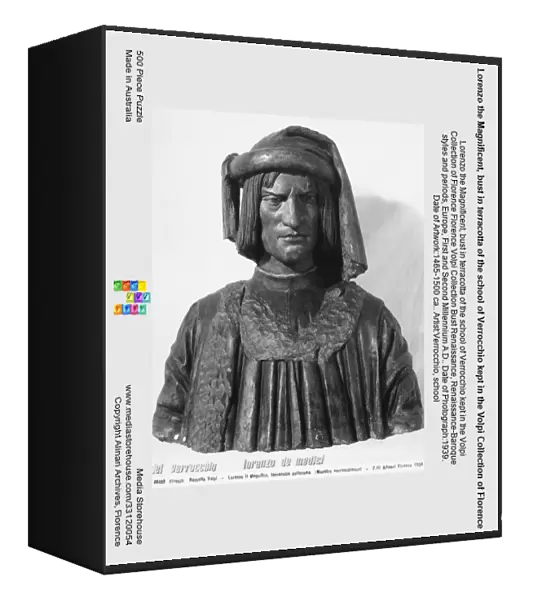 Lorenzo the Magnificent, bust in terracotta of the school of Verrocchio kept in the Volpi Collection of Florence