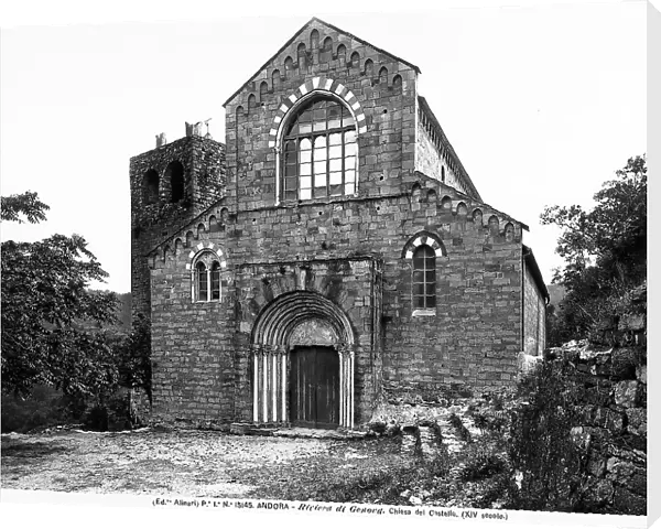 The faade of the Church of S. Giacomo and Filippo in the environs of Andora Castle, Province of Savona
