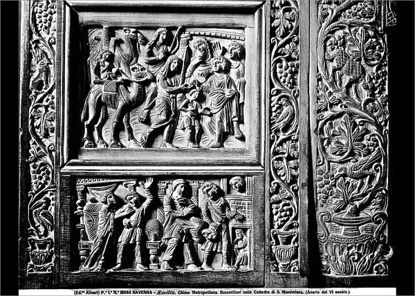 Detail of one of the ivory bas-reliefs of the Throne of Massimiano, depicting the Life of Christ, work located in the Archbishop Museum, Ravenna