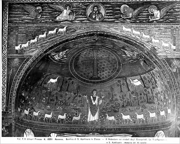 Mosaic decoration of the apsidal basin in the Basilica of S. Apollinare in Classe, Ravenna