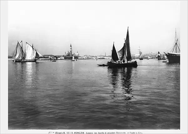 The Venice lagoon with fishing boats