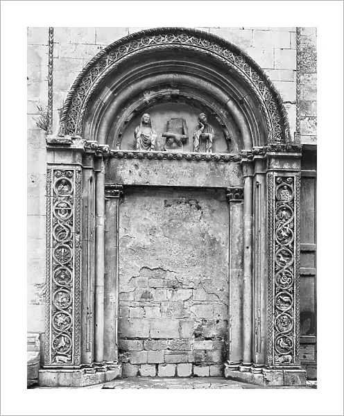 Portal on the side of the Cathedral of Fermo, dedicated to Our Lady of the Assumption