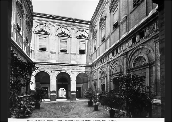 The courtyard of the palace Naselli-Crispi in Ferrara