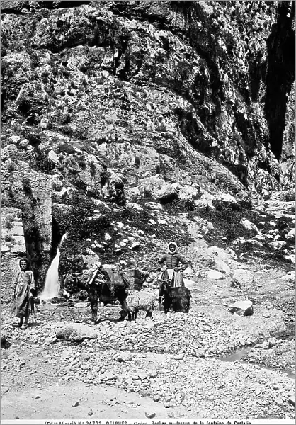 Rocky landscape located under the fountion of Castalia, Delphi
