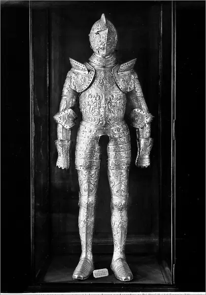 Decorated armour of Henry II, king of France, work preserved in the Louvre Museum, Paris