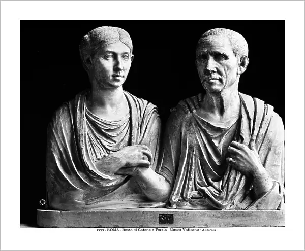 Busts of Caton and Portia preserved in the Vatican Museums, Vatican City
