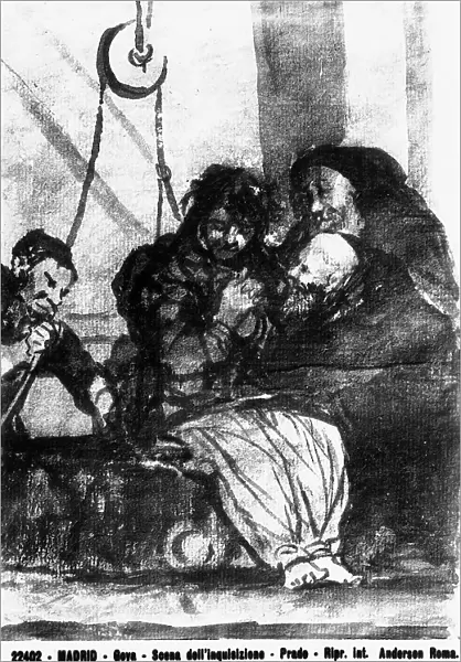 Inquisition scene, drawing by Goya, in the Prado Museum in Madrid